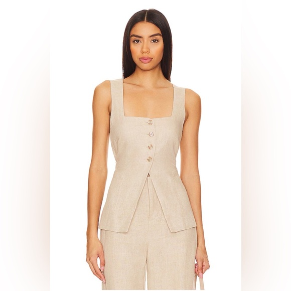 Faithfull the Brand Tops - NWT Faithfull the Brand Maya Linen Vest Top Natural Beige Square Neck Sz S/4